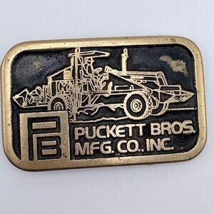 Puckett Bros Manufacturing Brass Belt Buckle By Dyna Buckle